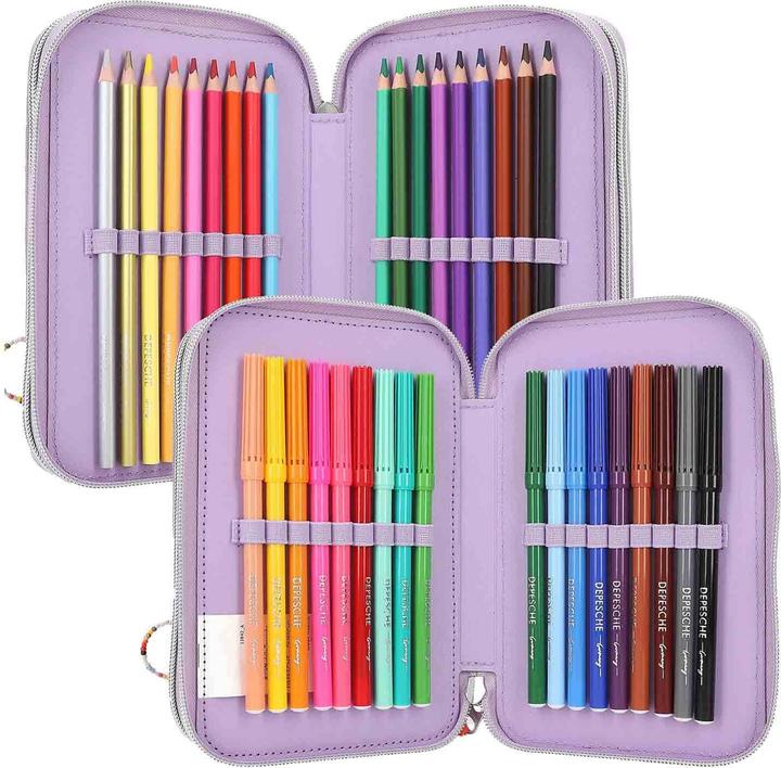 Image du produit Depesche TOPModel 3-Fach Federtasche JOY inkl. Stifte