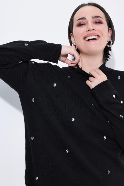 Produktbild Ulla Popken Pullover, Ziersteine, Oversized, Stehkragen, Langarm (46, 48)