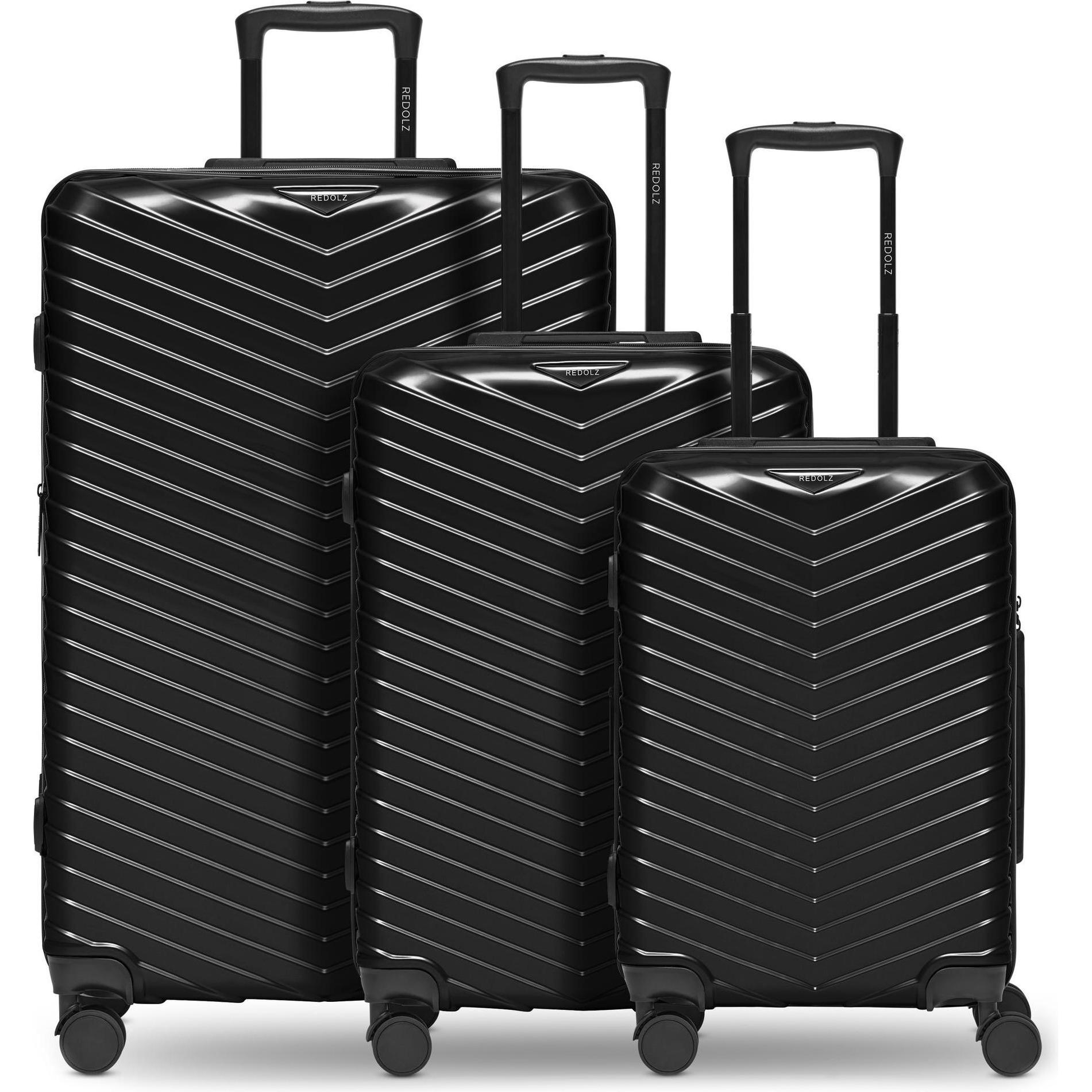 Redolz, Koffer, Essentials 18 4 Rollen Kofferset 3-teilig mit Dehnfalte, Schwarz, (226 l, XL (ab 115l))