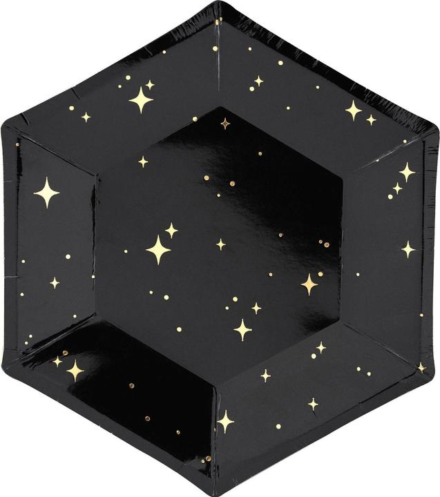 Produktbild Partydeco 6 Schwarze Kartonteller Let's Celebrate 20cm (6x)