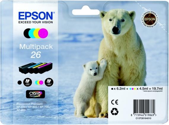 Produktbild Epson MULTIPACK 4-COLOURS 26 CLARIA (BK, C, M, Y)