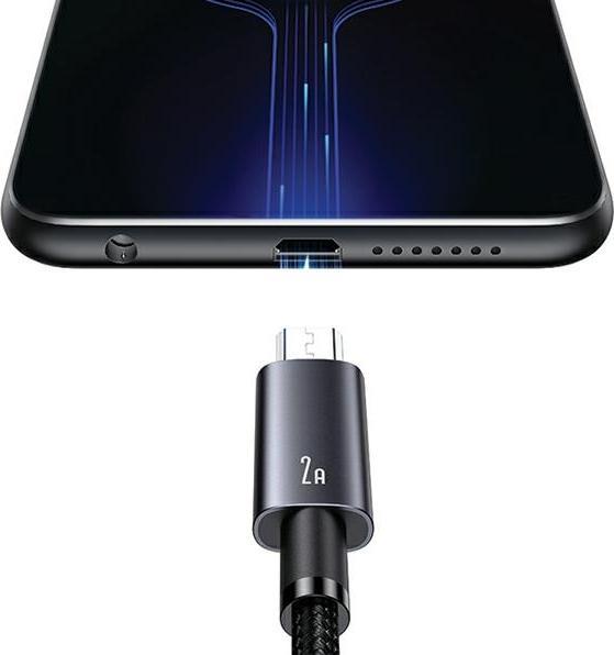 Actual product image Usams Cable USB na Micro-USB 2A 2m Fast Charging stalowy/tarnish SJ670USB01 (US-SJ670) (2 m, USB 2.0)