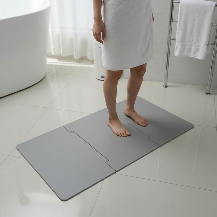 Produktbild Moonstone Badematte Modula hellgrau aus Kieselgur (60 x 105 cm)