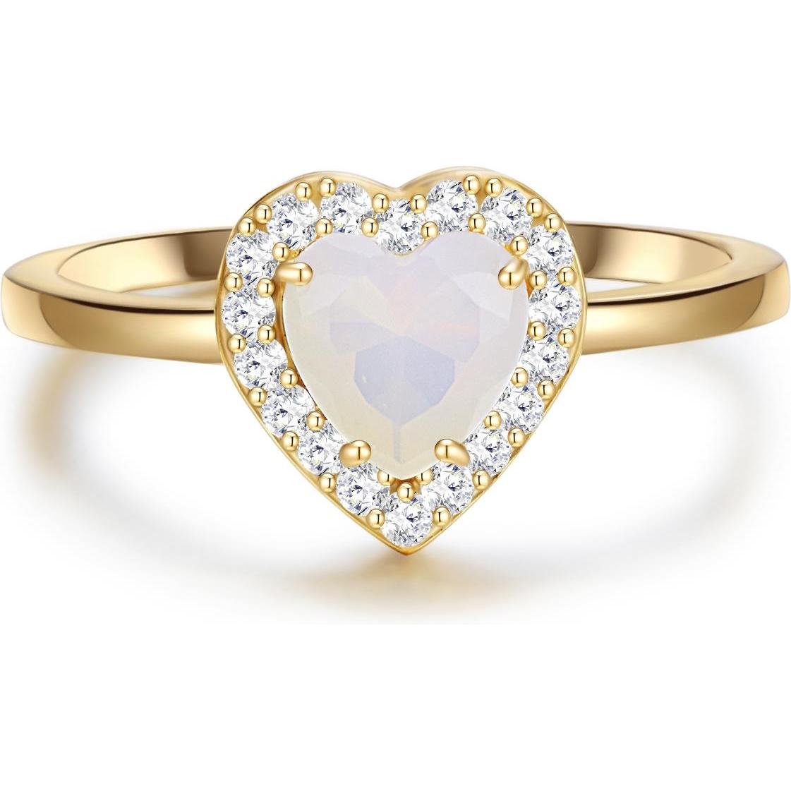 Thumbnail - Glanzstücke München, Ring, Damen Sterling Silber Mondstein (synth.) gelbgold - 29896, (56, 925 Silber)