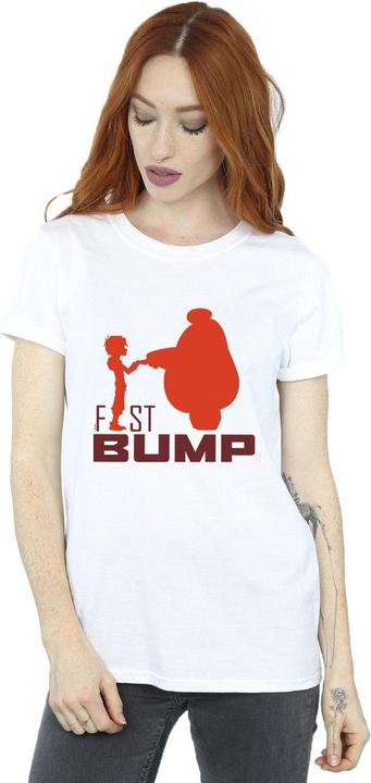 Actual product image Disney Womens/Ladies Big Hero 6 Baymax Fist Bump Cutout Cotton Boyfriend T-Shirt (S)