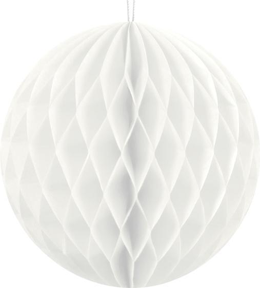 Actual product image Partydeco Honeycomb ball, white, 10cm (1 pkt / 1 pc.) (1 pcs.)