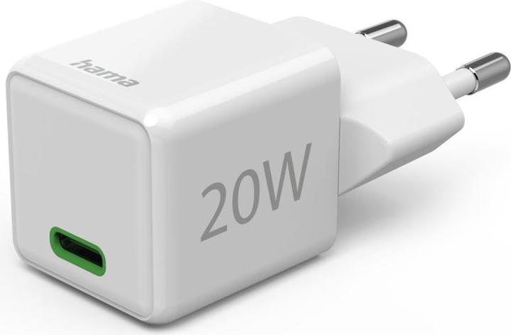 Image du produit Hama Chargeur rapide USB-C, PD/Qualcomm®, mini-chargeur, 20 W, blanc (20 W, 1 portion)