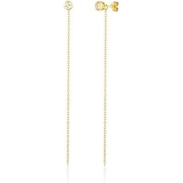 JVD, Ohrringe, Long gold plated 2in1 earrings with zircon SVLE1848X75GO00