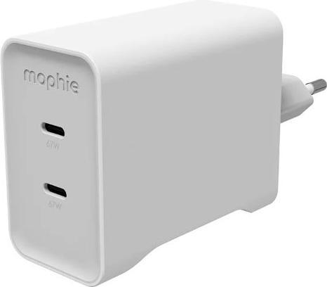 Zagg mophie Netzteil GaN 70W 2x USB-C 2026 weiss (70 W, 2 Ports)