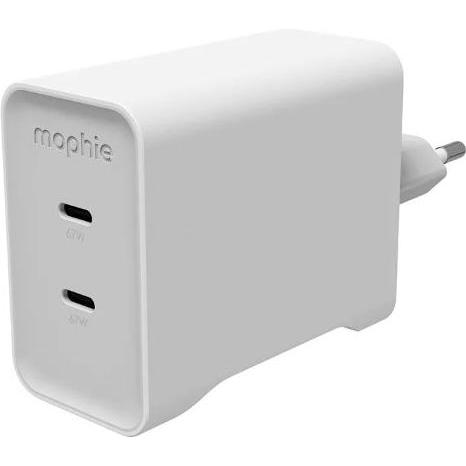 Zagg mophie Netzteil GaN 67W 2x USB-C 2026 weiss (67 W, 2 porte), Caricatore USB, Bianco