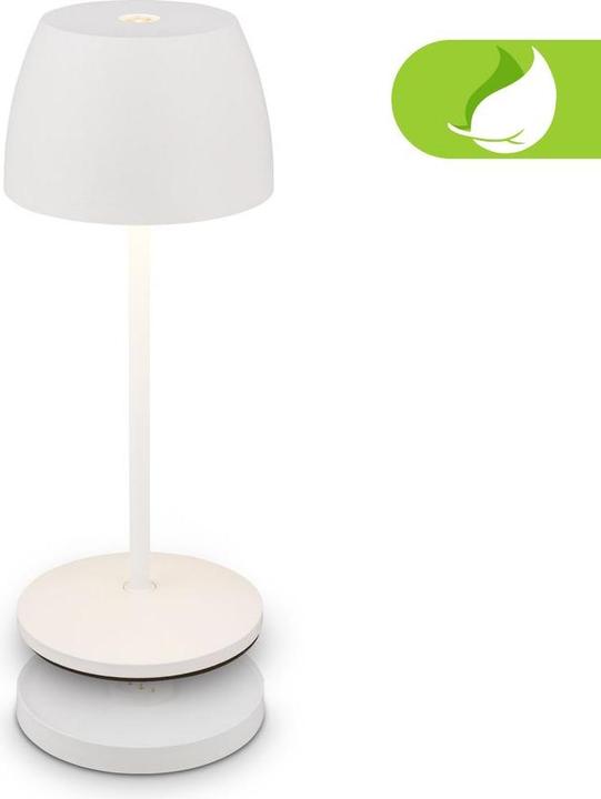 Image du produit Briloner Lampe de table LED rechargeable avec station de recharge, Mini, Touch, Blanc mat (150 lm)