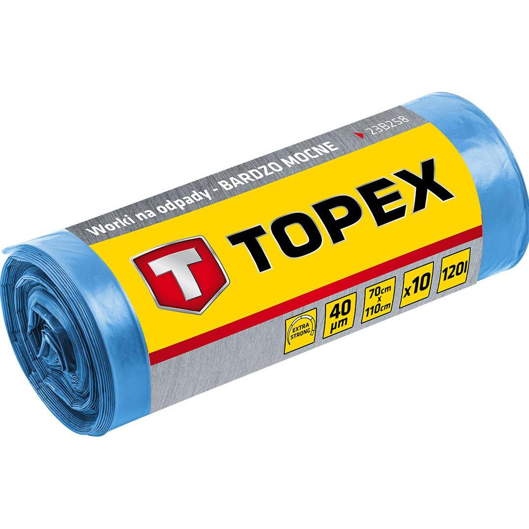 Topex Abfallbeutel 120 Liter, blau, 40 mic, Sacchi dell'immondizia, Blu