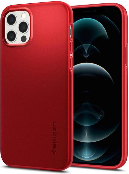 Produktbild Spigen Thin Fit Handy-Schutzhülle 15,5 cm (6.1" ) Cover Rot (Apple iPhone 12 Pro, Apple iPhone 12)