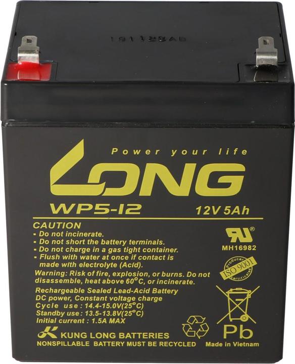 Produktbild Kung Long Akku WP5-12 Blei Akku 12 Volt 5Ah z.B. passend für den Batterypack APCRBC140 von APC, es werden d... (12V, 2 A)