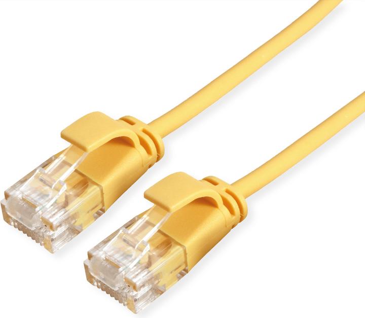 Actual product image Roline UTP DataCenter Patch Cable Cat.6A, LSOH, slim, yellow, 0.3 m (U/UTP, UTP, CAT6a, 0.30 m)