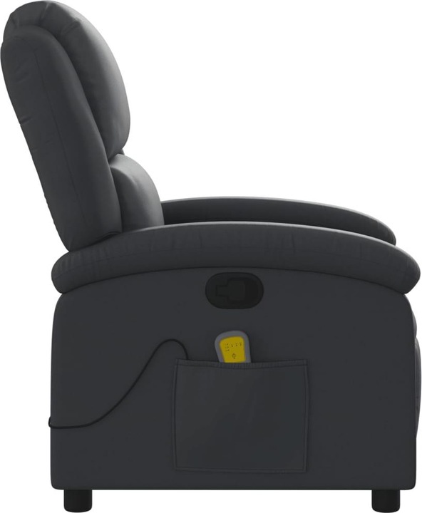 Actual product image VidaXL Massage chair black genuine leather,Colour: Black,Material