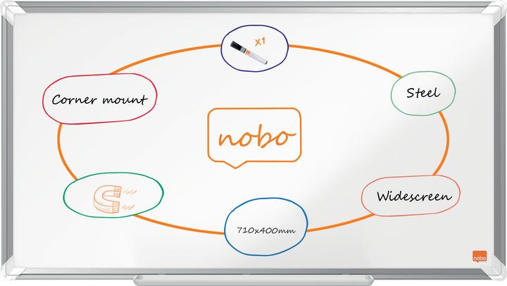 Image du produit Nobo Tableau blanc Widescreen Premium Plus acier Nano Clean (71 x 40 cm)