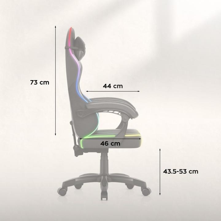 Produktbild Huzaro Force 2.7 RGB Schwarzer Velours-Gaming-Stuhl