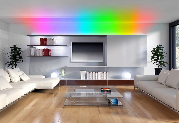 Image du produit Luminea Bande LED RVB WLAN avec contrôle du son (RGB, 13 cm, Intérieur)
