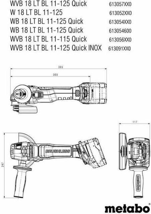 Produktbild Metabo WB 18 LT BL 11-125 Quick (125 mm)