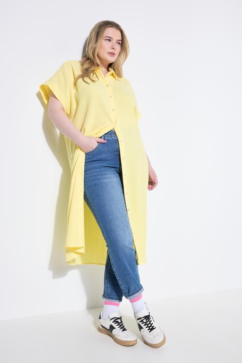 Produktbild Studio Untold Longbluse, langer Eggshape, Musselin, Halbarm (58)