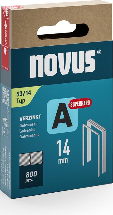 Novus Fine wire staples A 53 14mm Super Hard