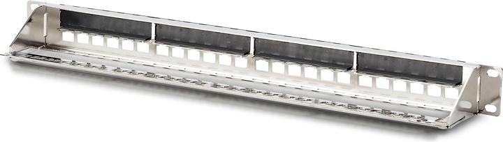 Actual product image Digitus Modular galvanised patch panel, shielded, 24-port, blank, 1U, rack mount, black RAL 9005