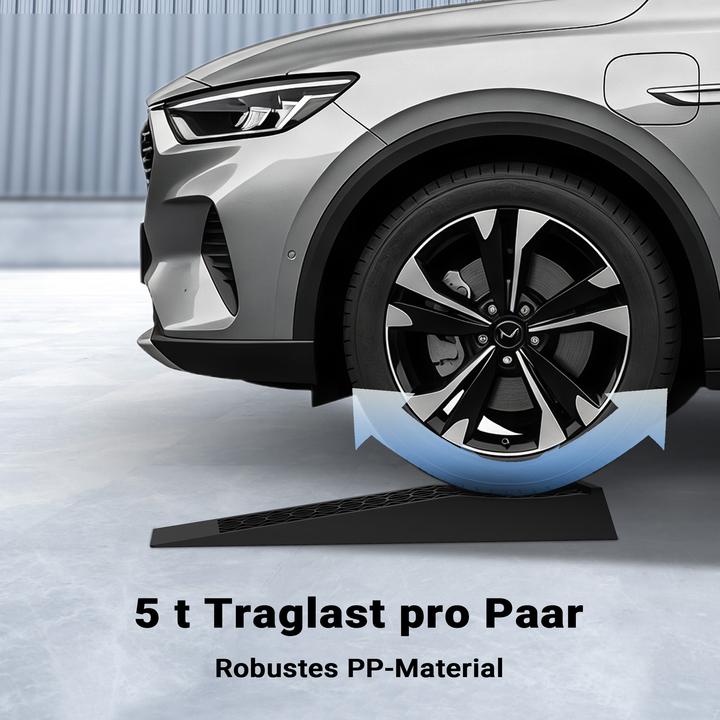 Actual product image Wiltec Auffahrrampe 2er Set 5t Traglast Autorampen PP Unterlegkeile 70x20x7,8cm