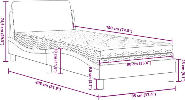 Image du produit vidaXL Bettgestell (90 x 190 cm)