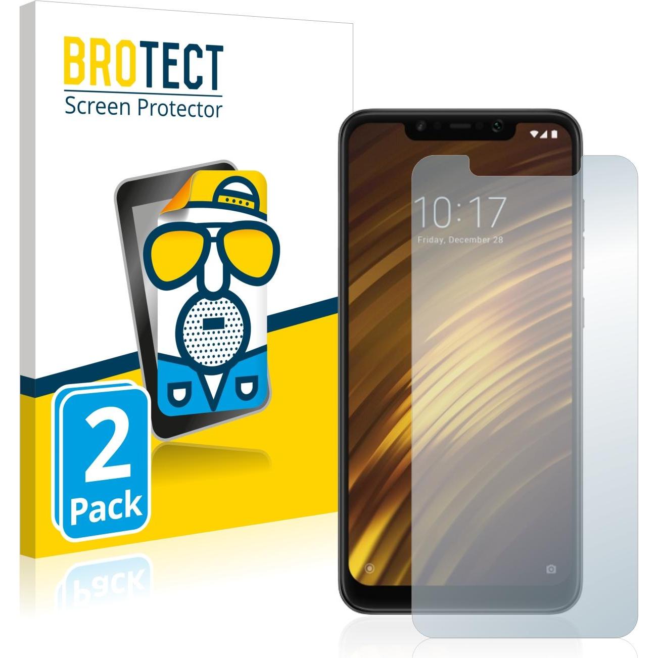 BROTECT Antireflecterende schermbeschermer mat (2 Pcs., Xiaomi Pocophone F1), Smartphone beschermfolie, Grijs