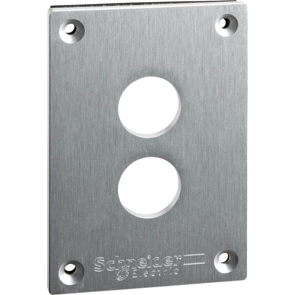 Thumbnail - Schneider Electric Einbauplatte Alu 2f Ř22mm 72x105mm elox XAPE302, Serverschrank Zubehör