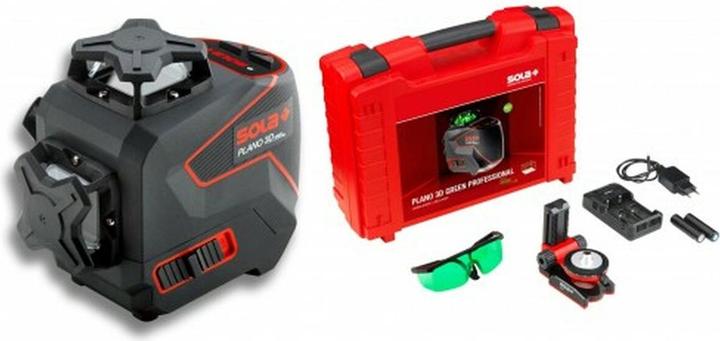 Produktbild Sola Linienlaser PLANO 3D green Professional 71017201 Koffer Profiset 360° Akku