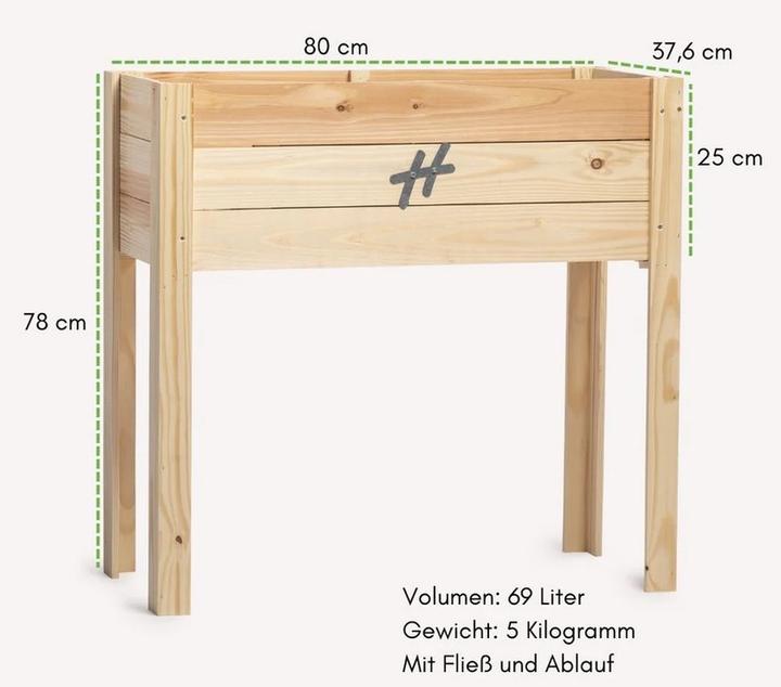 Actual product image VCM Holz Hochbeet Pflanzkasten Garten Terrasse Balkon