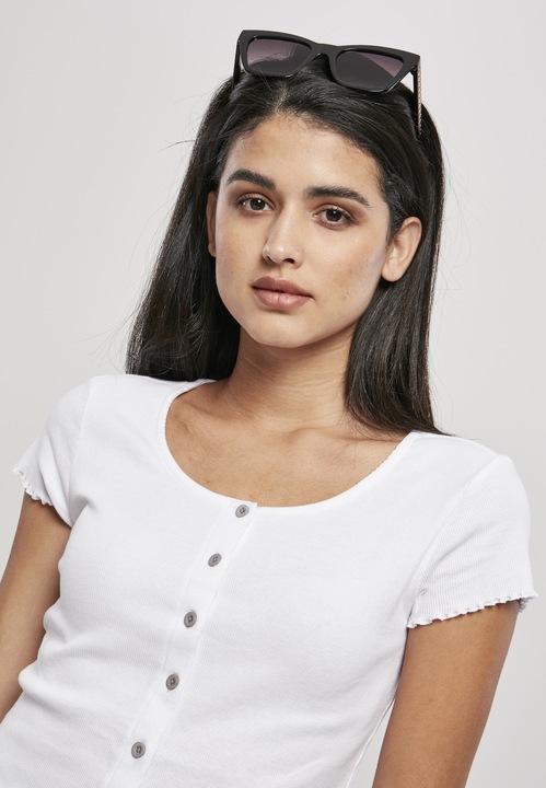 Produktbild Urban Classics Ladies Cropped Button Up Rib Tee (S, L)