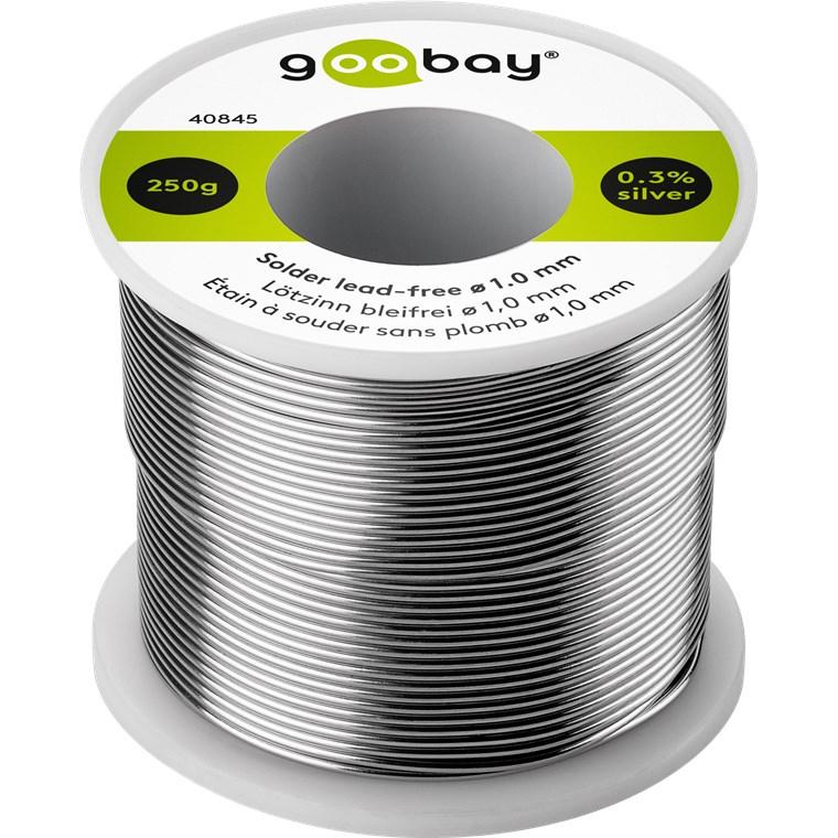 Goobay Saldatura professionale senza piombo, ø 1,0 mm, 250 g (Saldatura), Accessori per saldatore, Argento
