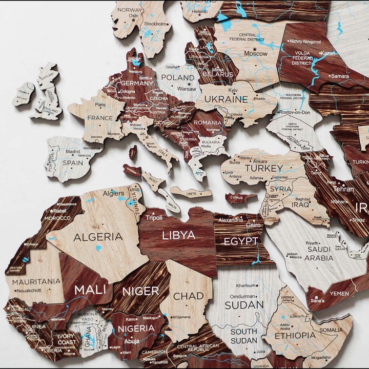 Actual product image Enjoy The Wood 3D world map (90 x 150 cm)