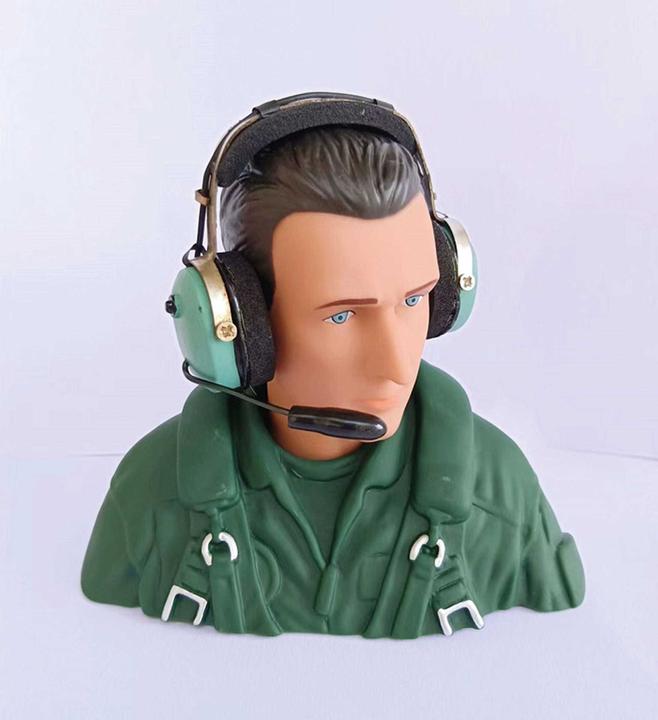 Actual product image Planet-Hobby 1/5-1/4 civil pilot with detachable headset Height 110mm, width 113mm, depth 55mm