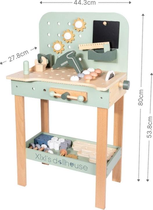 Produktbild Hermex 111-tlg. Werkbank-Set aus Holz für Kinder Spielwerkbank Werkzeugbank