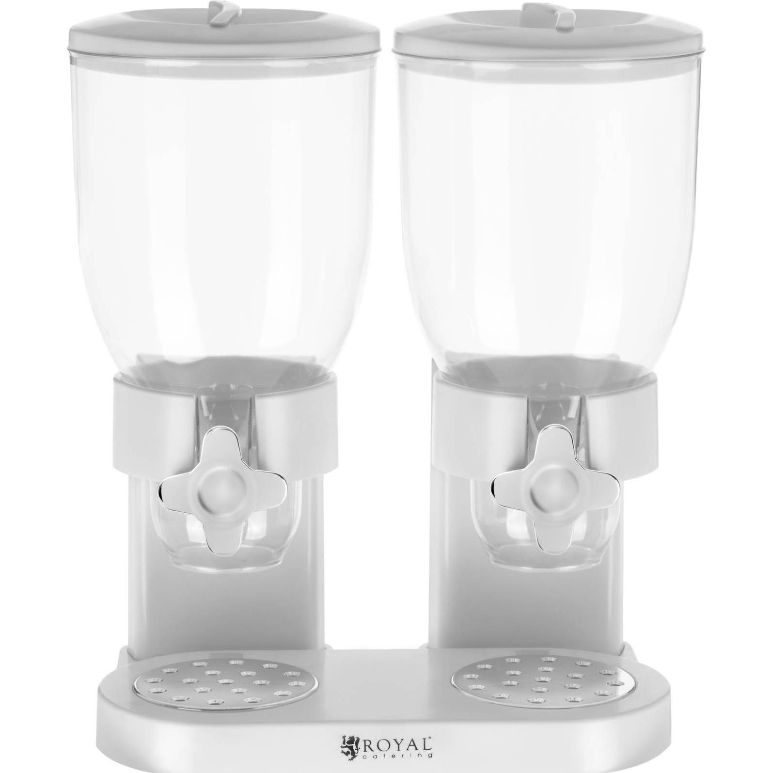 Thumbnail - Royal Catering Müslispender Ceralienspender Cornflakesspender Spender Dispender 2 x 3,5 Liter, Vorratsbehälter, Weiss