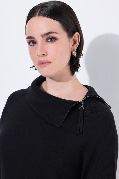 Produktbild Ulla Popken Pullover, Blockstreifen, Rollkragen, Zipper (50, 52)