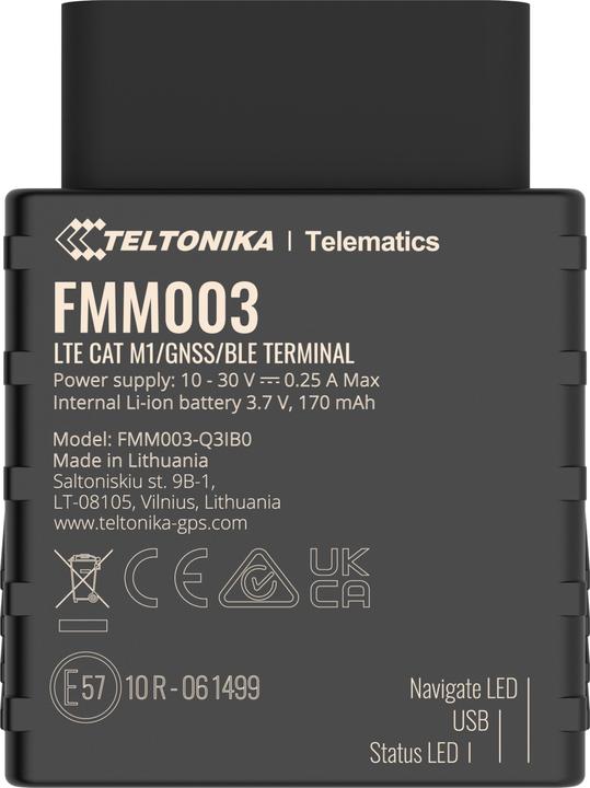 Actual product image Teltonika Telematics FMM03 4G LTE Cat M1 Tracker