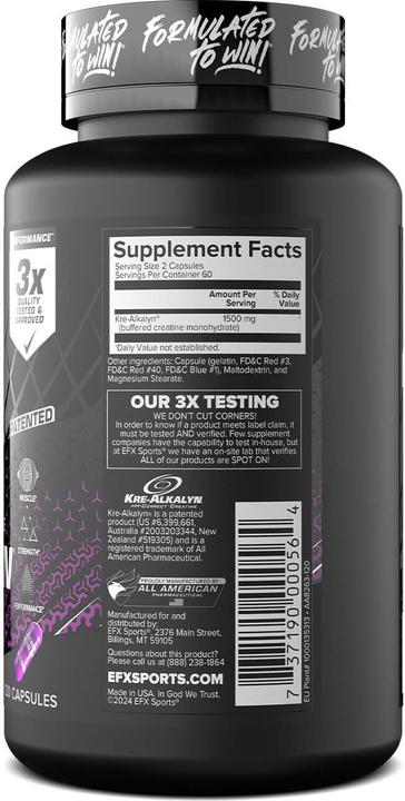 Actual product image EFX Kre-Alkalyn (120 Piece, Capsules, 160 g)