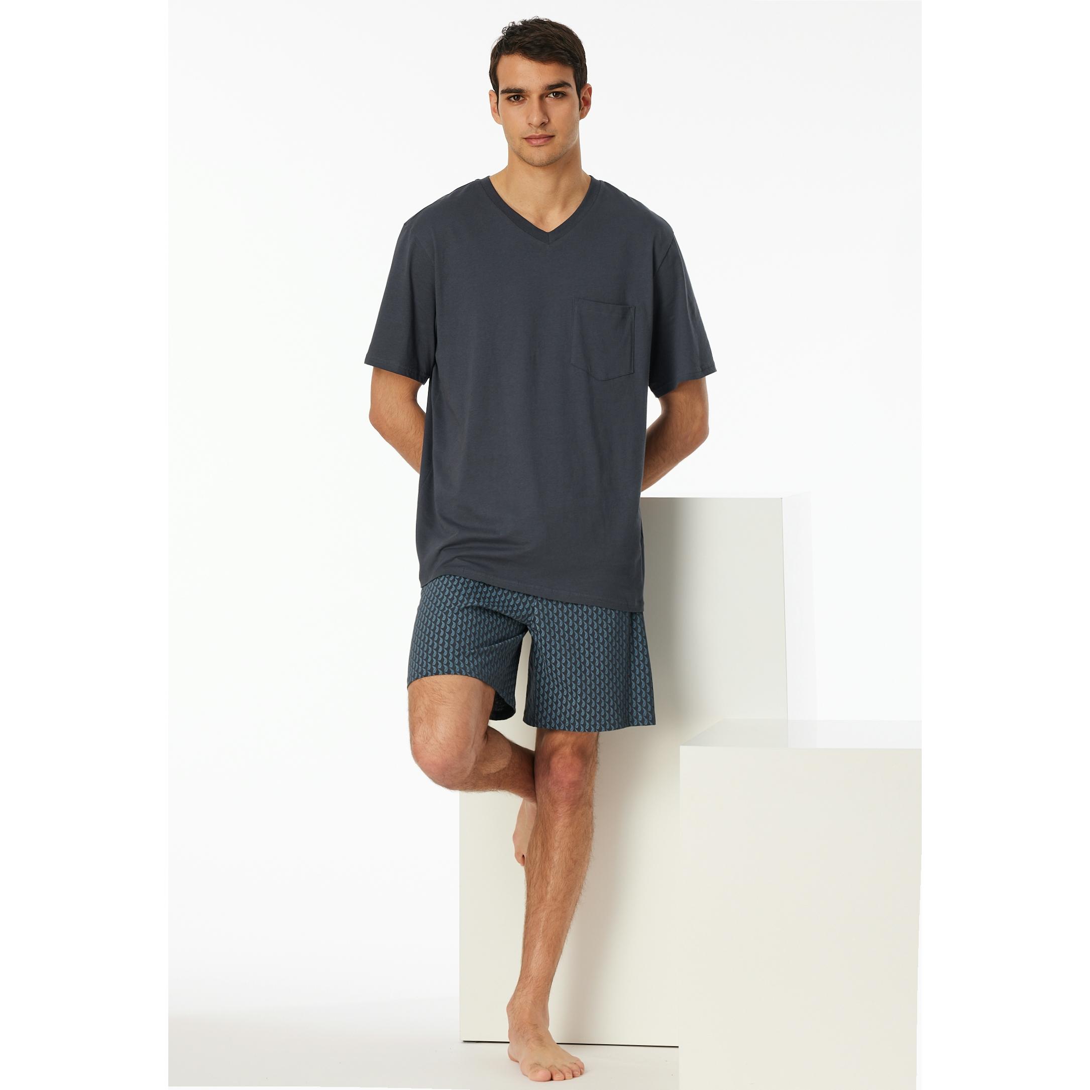 Thumbnail - Schiesser, Herren, Pyjama, Pyjama Comfort Essentials, Blau, (58)