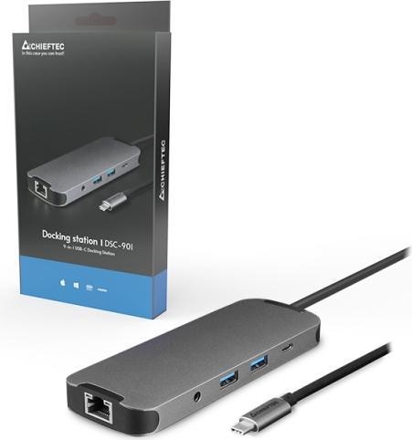 Actual product image Chieftec Docking Station USB Type-C DSC-901 9-in-1 (USB-C, 9 ports)