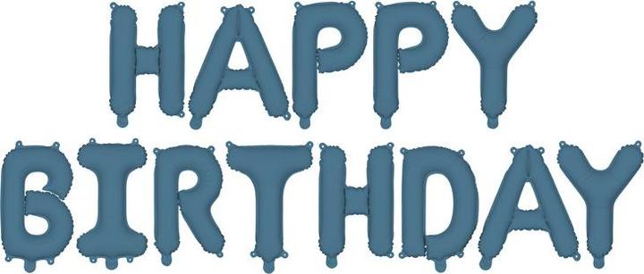 Actual product image Partydeco Guirlande de ballons "Joyeux Anniversaire" Bleu Marine