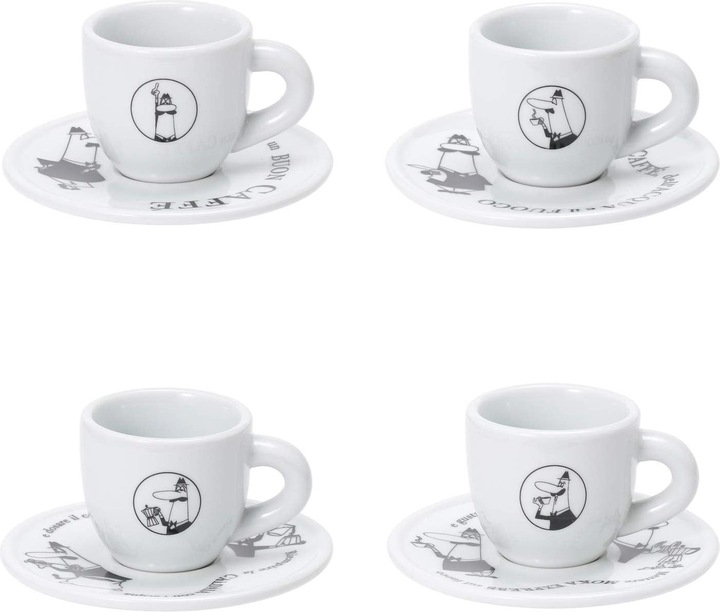 Bialetti Y0TZ033 Set 4 Mokatassen Carosello (50 ml, 4 x)