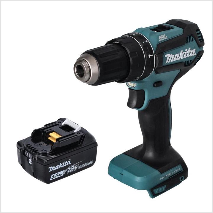 Produktbild Makita DHP 485 T1 Akku Schlagbohrschrauber 18 V 50 Nm Brushless + 1x Akku 5,0 Ah - ohne Ladegerät (Akkubetrieb)