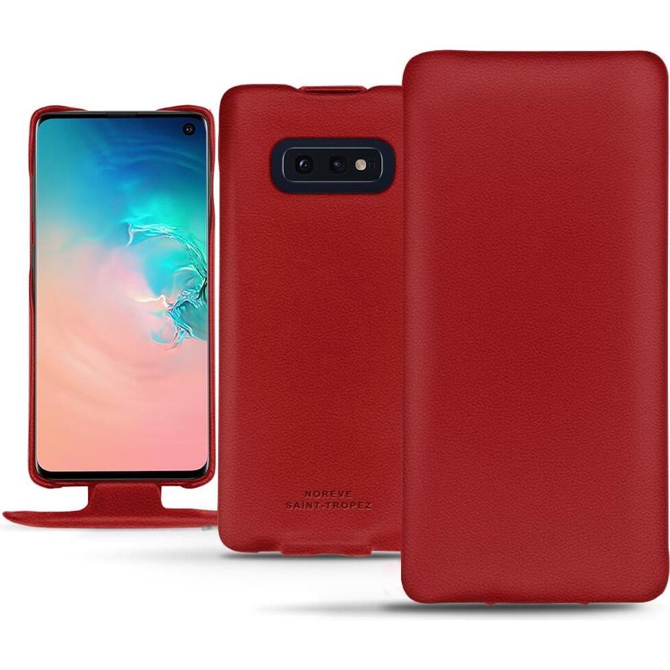 Noreve Lederschutzhülle vertikal (Samsung Galaxy S10e), Smartphone Hülle, Rot