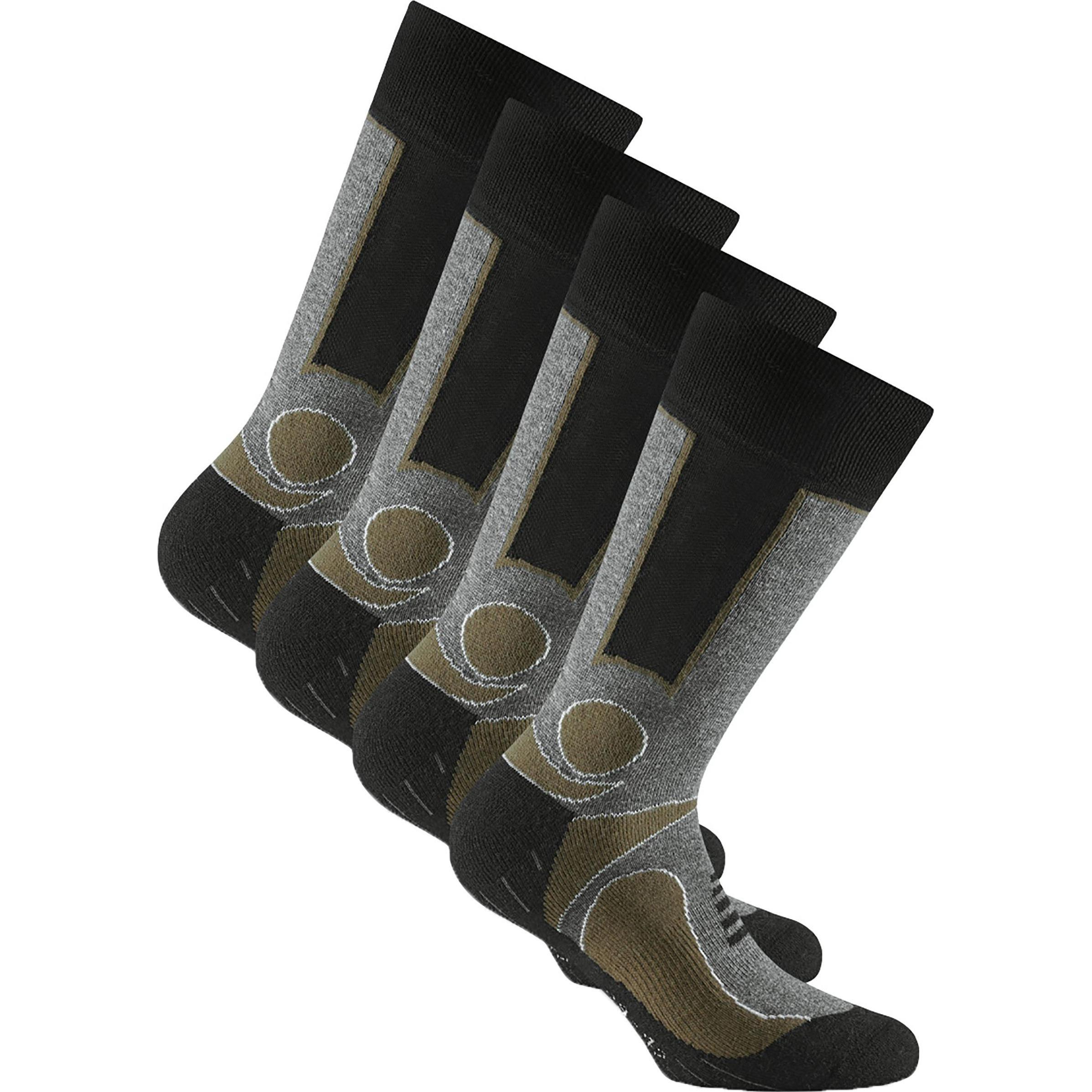 Rohner, Herren, Sportsocken, Socken Trekking Khaki/Schwarz 2er-Pack (35 - 38), Schwarz, Braun