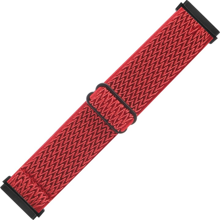 Produktbild Cover-Discount Fitbit Versa 4 / Sense 2 - Nylon Ersatzarmband rot (Nylon, Versa 3, Sense)